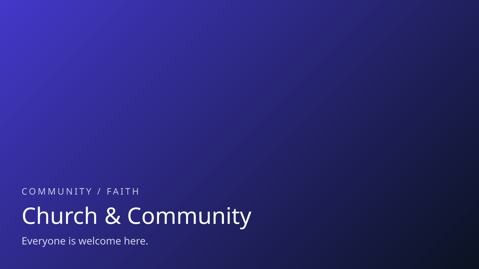 Hope Chapel community / faith preview